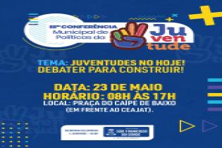 IIIª Conferência Municipal de Políticas da Juventude, acontecerá no dia 23 de maio (Terça-feira)